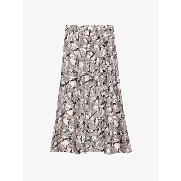 NEW ZADIG & VOLTAIRE june twill wild chaines skirt in ecru - Picture 4 of 4
